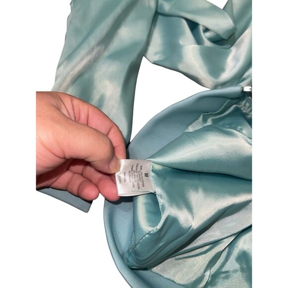 Romeo & Juliet Couture Women’s Medium Mint Satin Floral Embroidered Jacket READ - Picture 11 of 12